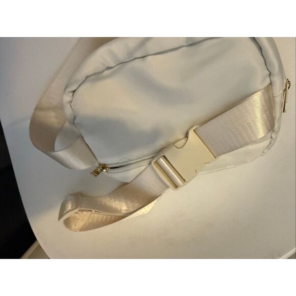 Women's Initial Letter A Patch Fanny Pack Crossbody Belt Bag White - Picture 2 of 5